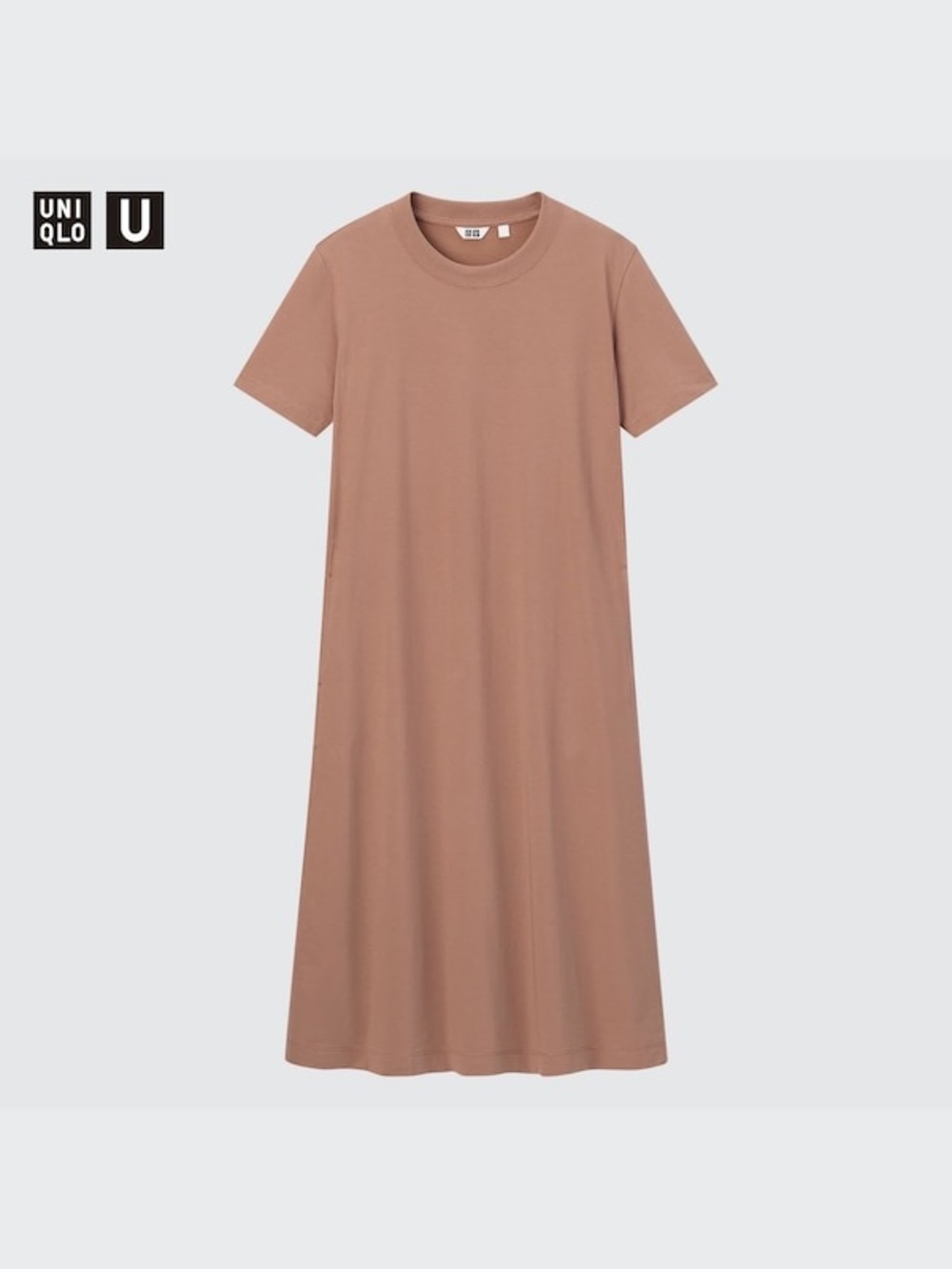 U AIRism Cotton Short-Sleeve Long Flare Dress L NWOT